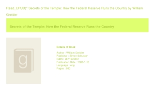 Read_EPUB)^ Secrets of the Temple How the Federal Reserve Runs the Country