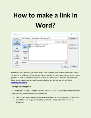 How to make a link in Word