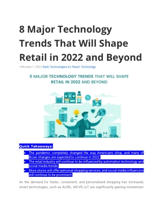 8 Major Technology Trends That Will Shape Retail in 2022 and Beyond