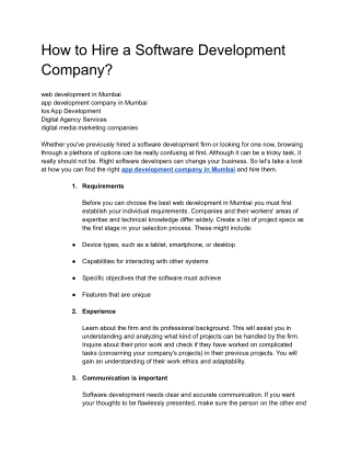 How to Hire a Software Development Company