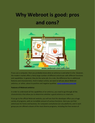 Why Webroot is good pros and cons