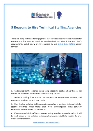 Global Tech Staffing - Alliance Recruitment Agency