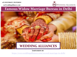 Famous Widow Marriage Bureau in Delhi