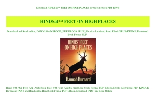 Download HINDSÃ¢Â€Â™ FEET ON HIGH PLACES download ebook PDF EPUB