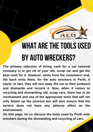 WHAT ARE THE TOOLS USED BY AUTO WRECKERS?