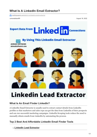 What Is A LinkedIn Email Extractor