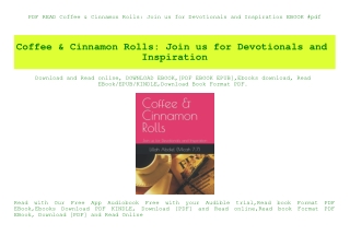 PDF READ  Coffee & Cinnamon Rolls Join us for Devotionals and Inspiration EBOOK #pdf