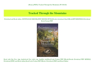 ((Read_[PDF])) Tracked Through the Mountains [W.O.R.D]