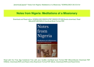 [download] [epub]^^ Notes from Nigeria Meditations of a Missionary ^DOWNLOAD E.B.O.O.K.#