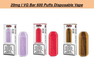 20mg I VG Bar 600 Puffs Disposable Vape