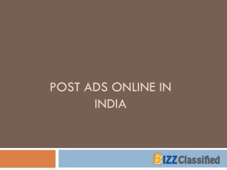 Post Ads Online in India