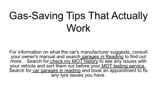 Gas-Saving Tips That Actually Work