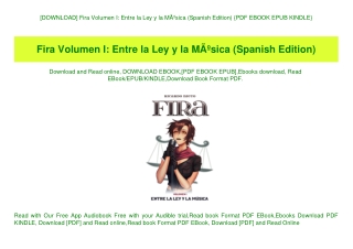 [DOWNLOAD] Fira Volumen I Entre la Ley y la MÃƒÂºsica (Spanish Edition) {PDF EBOOK EPUB KINDLE}