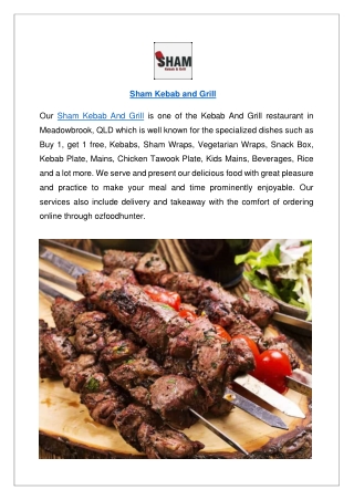 Up to 10% offer - Sham Kebab and Grill Meadowbrook