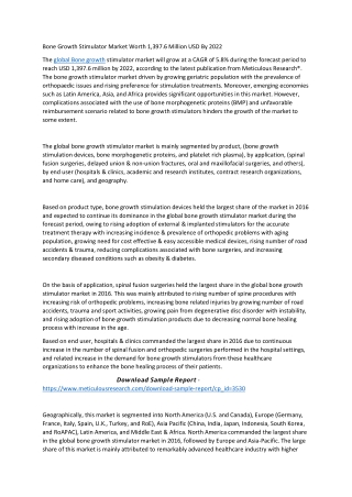 Bone Growth Stimulator Market Worth 1