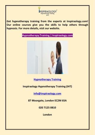 Hypnotherapy Training