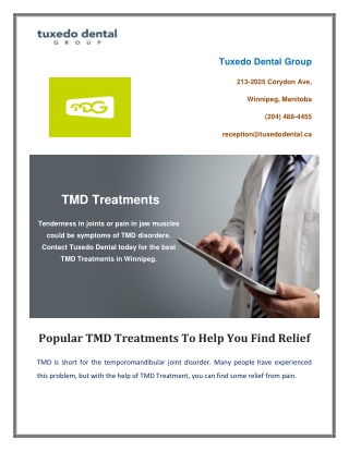 Popular TMD Treatments To Help You Find Relief
