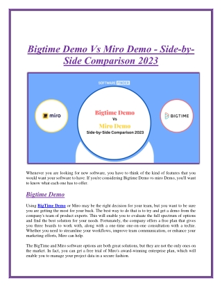 Bigtime Demo Vs Miro Demo