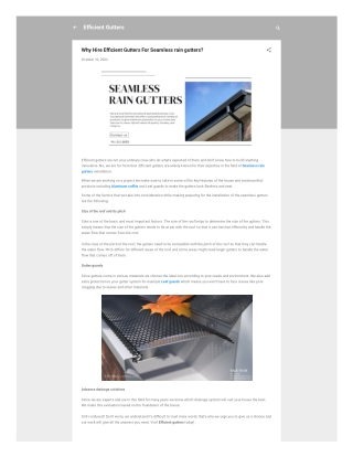 Why Hire Efficient Gutters For Seamless rain gutters?
