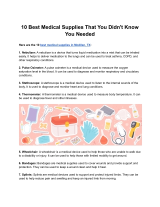 10 Best Medical Supplies That You Didn't Know You Needed