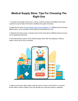 Medical Supply Store: Tips For Choosing The Right One