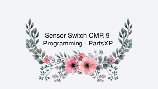 Sensor Switch CMR 9 Programming - PartsXP