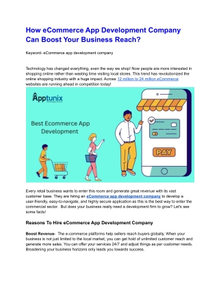 Customized eCommerce App Development Services in 2023