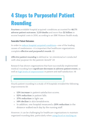 4 Steps to Purposeful Patient Rounding