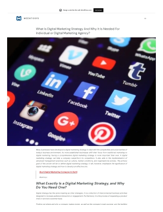 What Is Digital Marketing Strategy And Why It Is Needed For Individual or Digital Marketing Agency