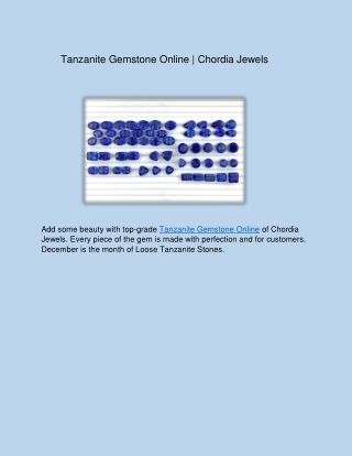 Tanzanite Gemstone Online