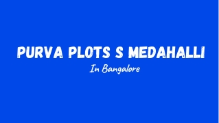 Purva Plots S Medahalli Bangalore E brochure