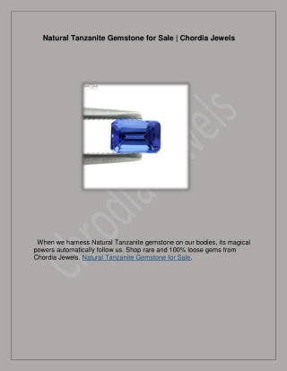Natural Tanzanite Gemstone for Sale