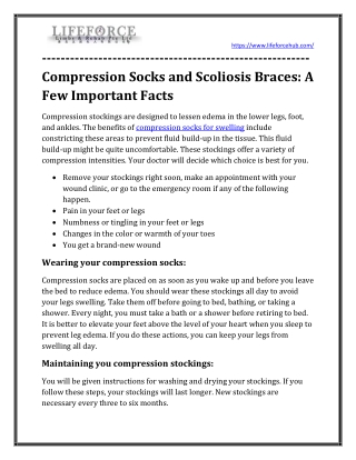 Compression Socks and Scoliosis Braces