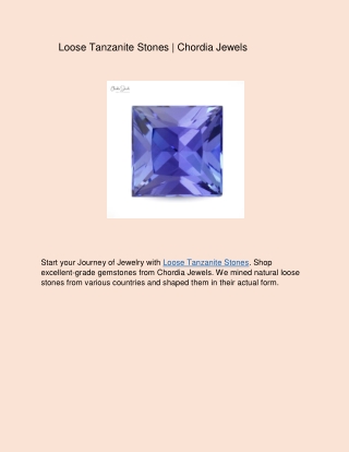 Loose Tanzanite Stones