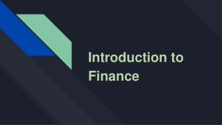 Introduction to Finance