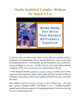 Double Kettlebell Complex Workout – Sir Snatch A Lot