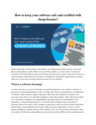How to keep your software safe and certified with cheap licenses