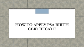 How to apply PSA birth certificate