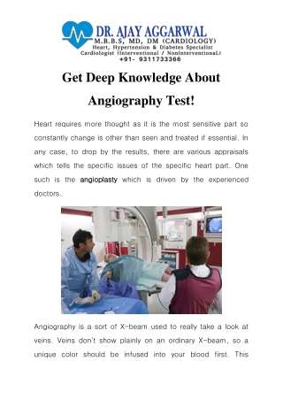 Angiography Cost in Delhi  Call-9311733366