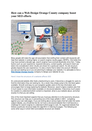 How can a Web Design Orange County company boost your SEO efforts