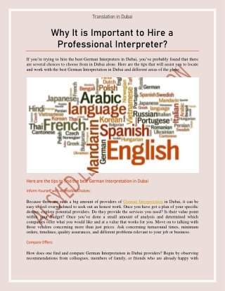 Why It is Important to Hire a Professional Interpreter
