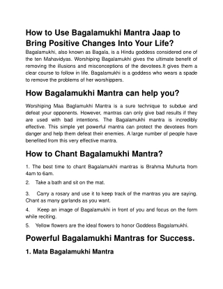 Bagla Mukhi Mantra Jaap ppt