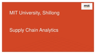 learn Supply Chain Analytics