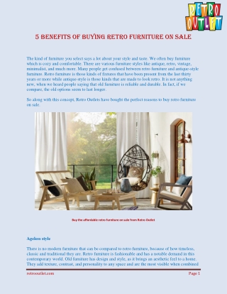 5 benefits of buying retro furniture on sale