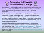 Pr sentation de l Universit du 7 Novembre Carthage