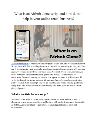 What is an Airbnb clone script and how does it help in your online rental business