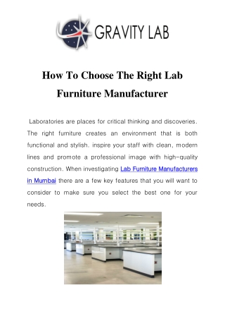 Lab Furniture Manufacturers in Mumbai Call-9892256737