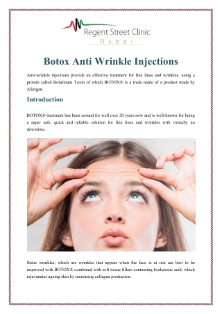 Botox Anti Wrinkle Injections