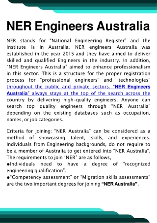 NER Engineers Australia