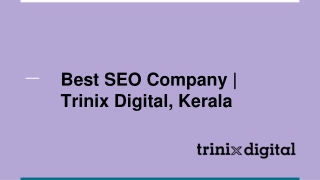 Best SEO Company | Trinix Digital, Kerala